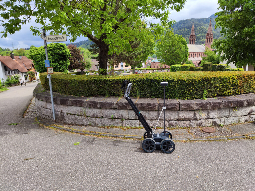 messungen entlang der friedhofsstraße in forbach