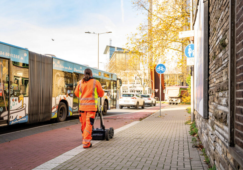 scan arbeiten für die planung von baumaßnahmen in bochum entlang eines radweges